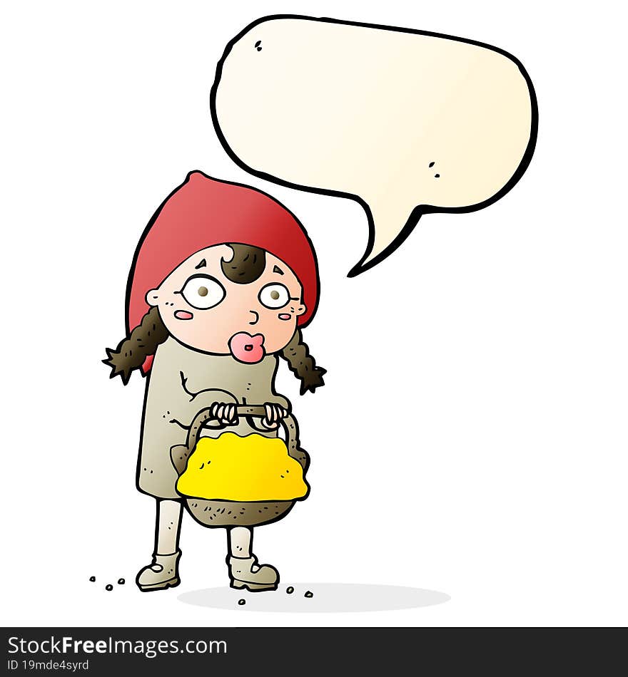 Little Red Riding Hood Cartoon With Speech Bubble