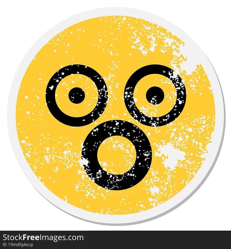 shocked face circular sticker