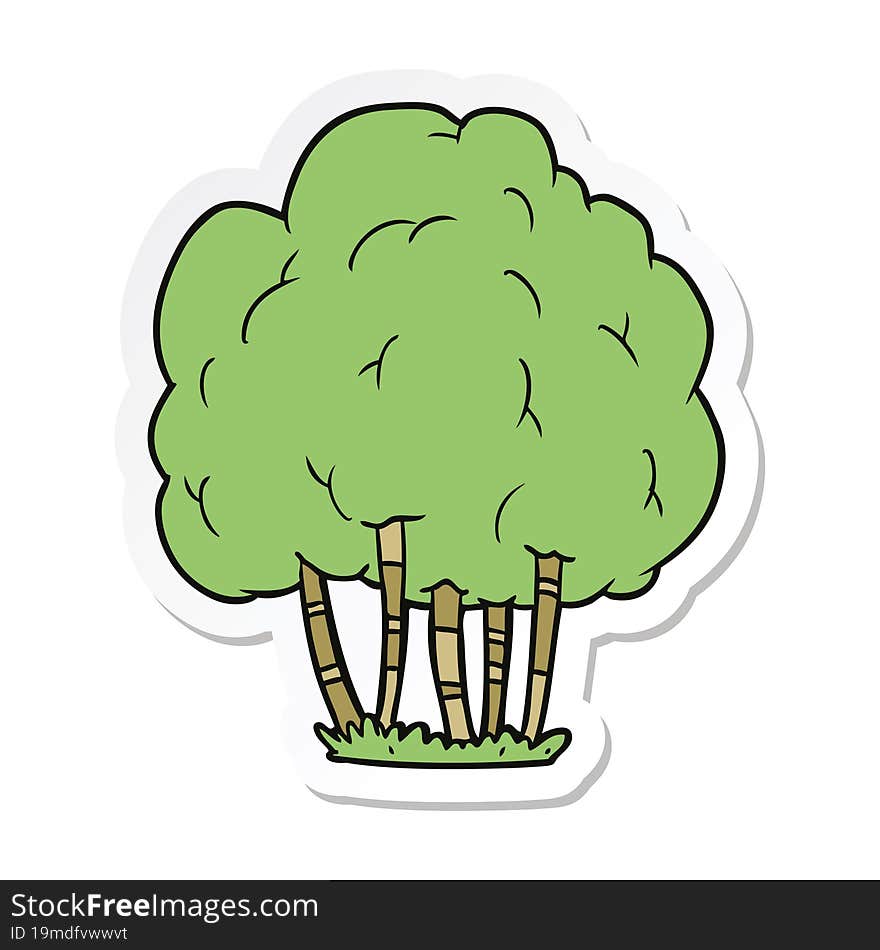 sticker of a cartoon tree