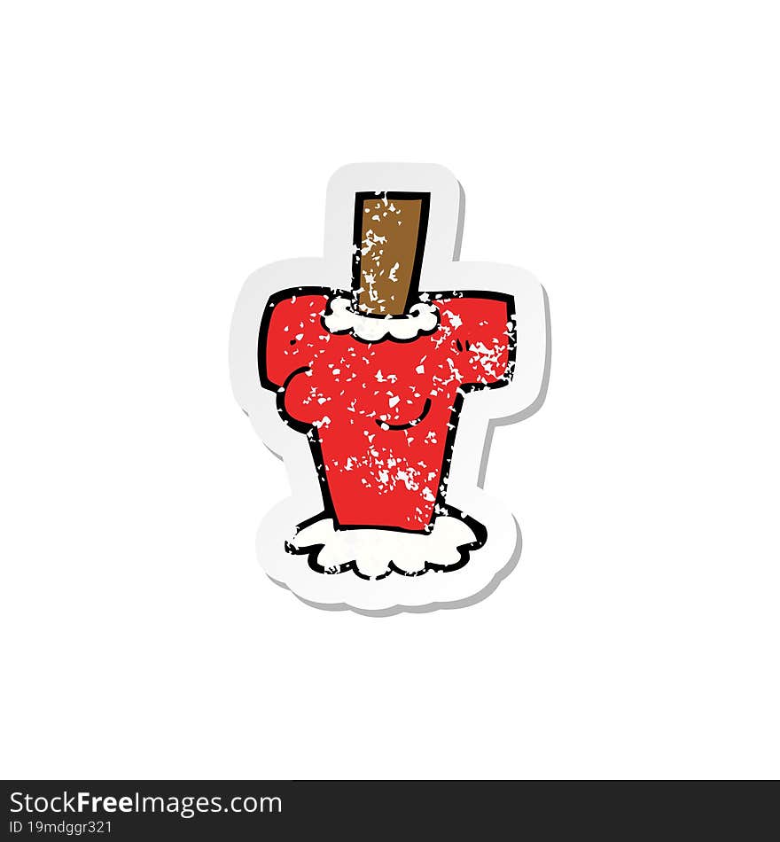 Retro Distressed Sticker Of A Cartoon Female Body