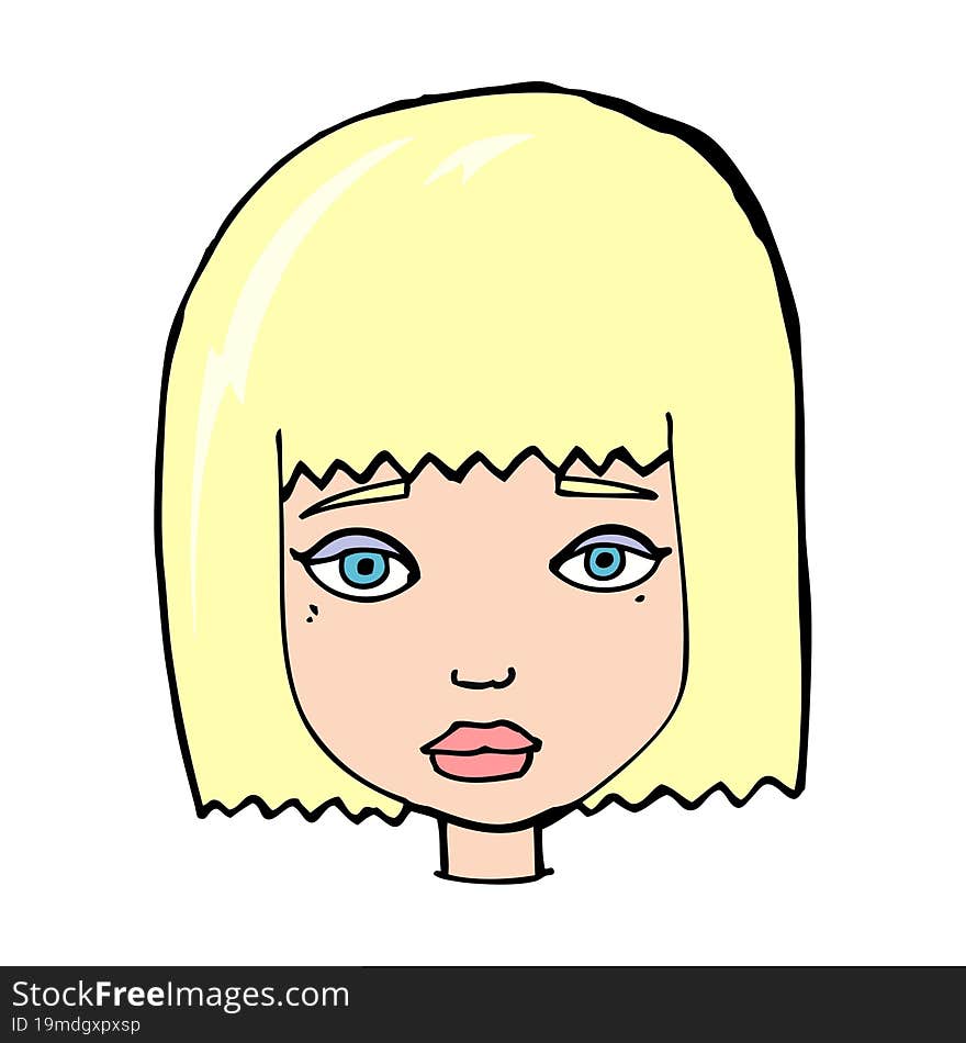 cartoon female face