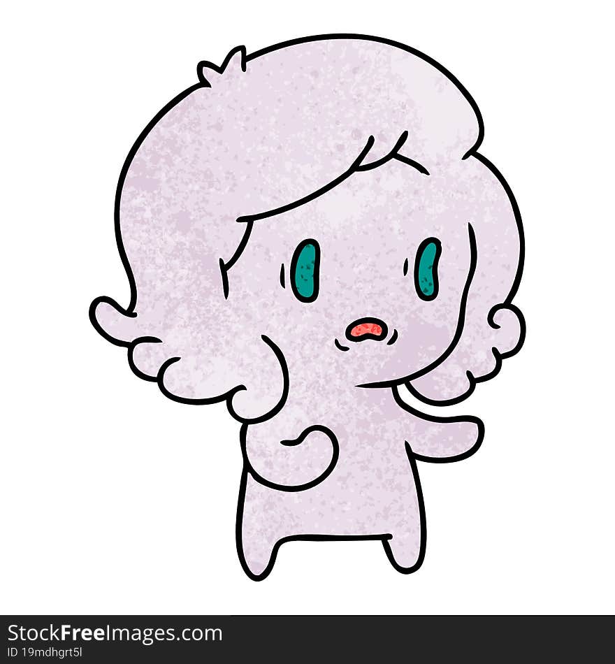 Textured Cartoon Of Kawaii Scary Ghost