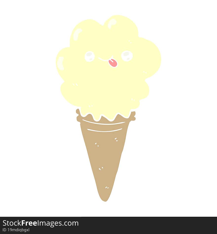 flat color style cartoon ice cream