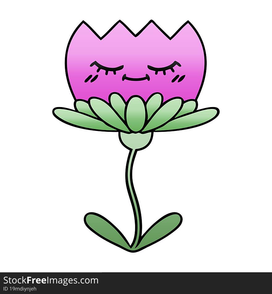 Gradient Shaded Cartoon Flower