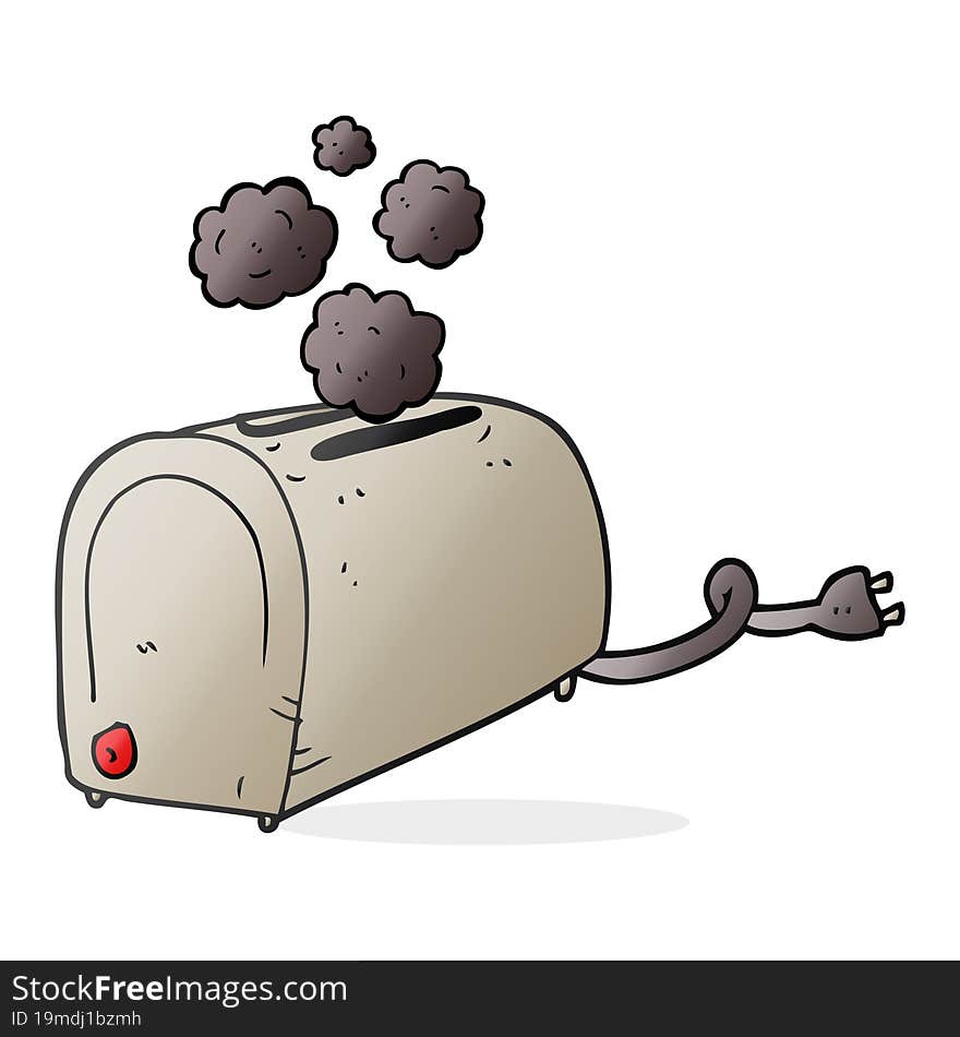 cartoon toaster smoking