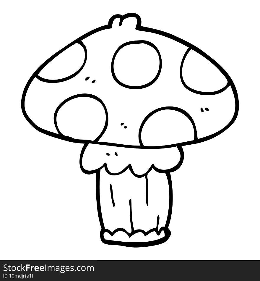 line drawing cartoon mushroom