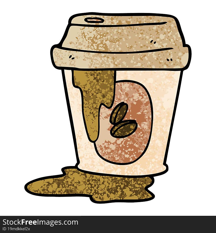 messy coffee cup cartoon. messy coffee cup cartoon