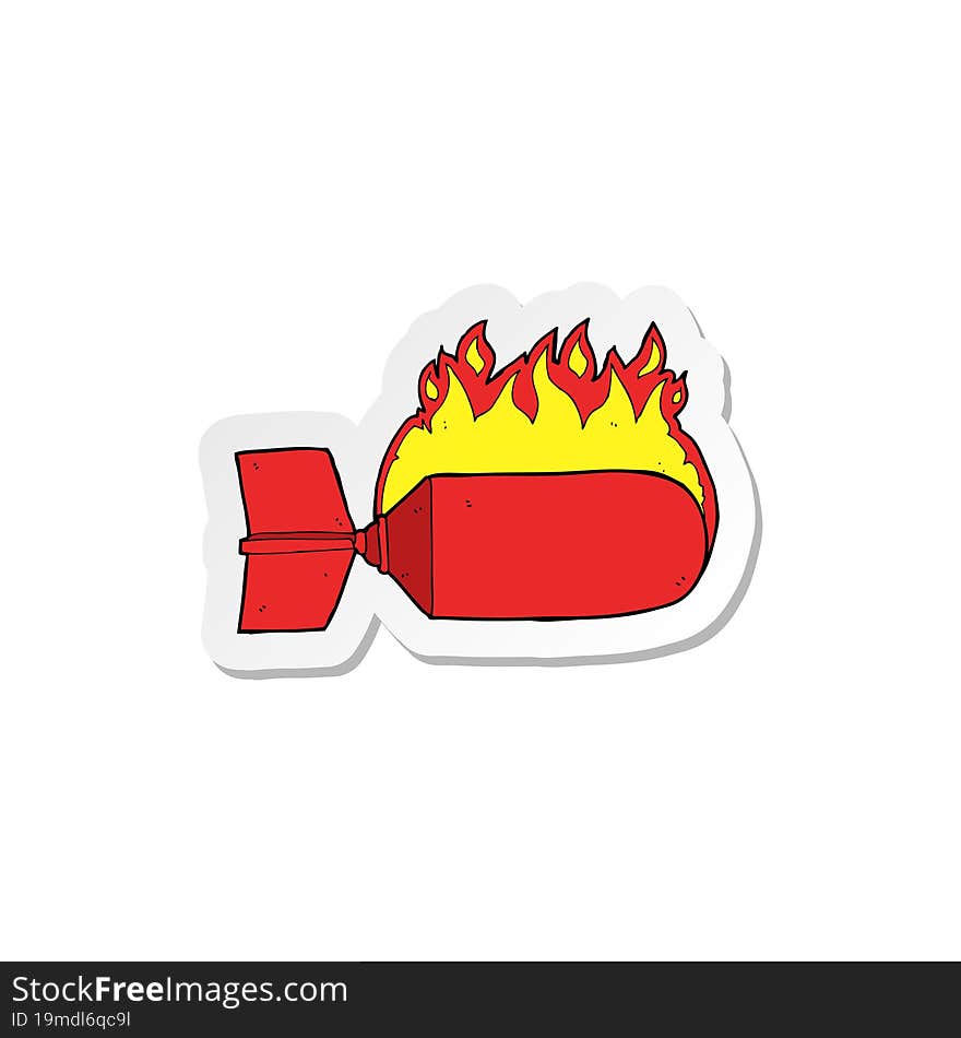 Sticker Of A Cartoon Bomb