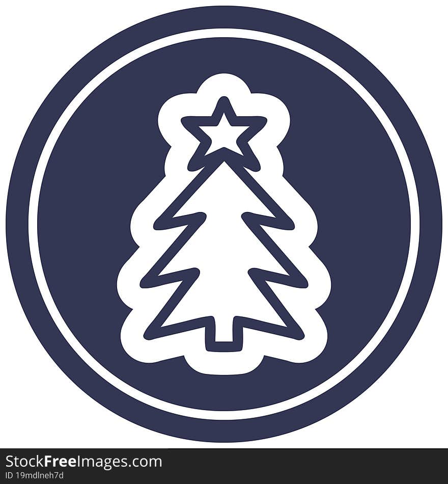 christmas tree circular icon