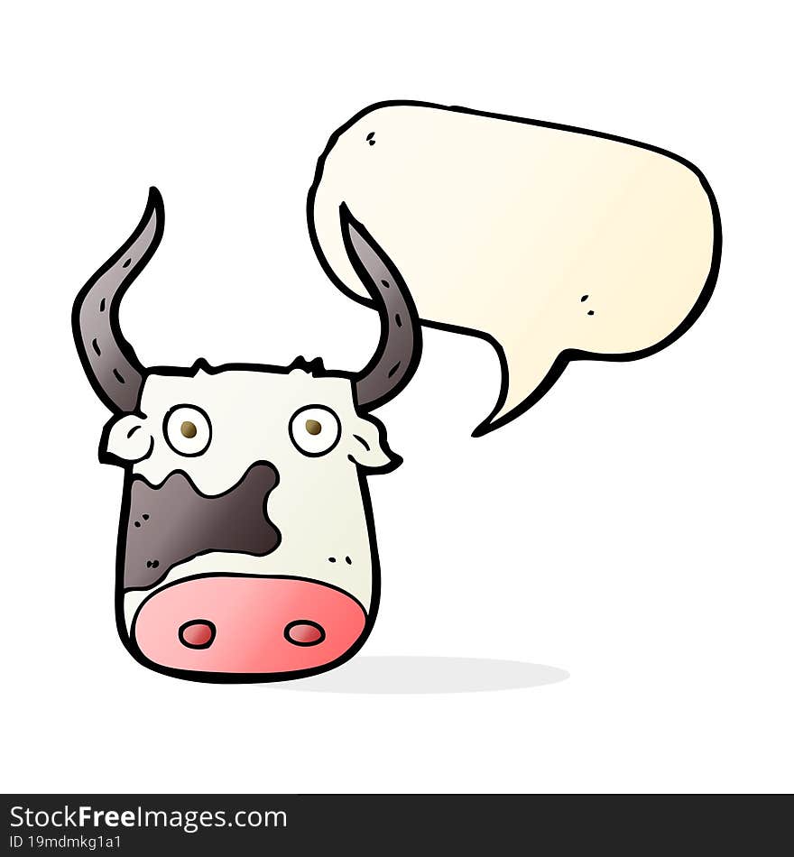 cartoon cow with speech bubble