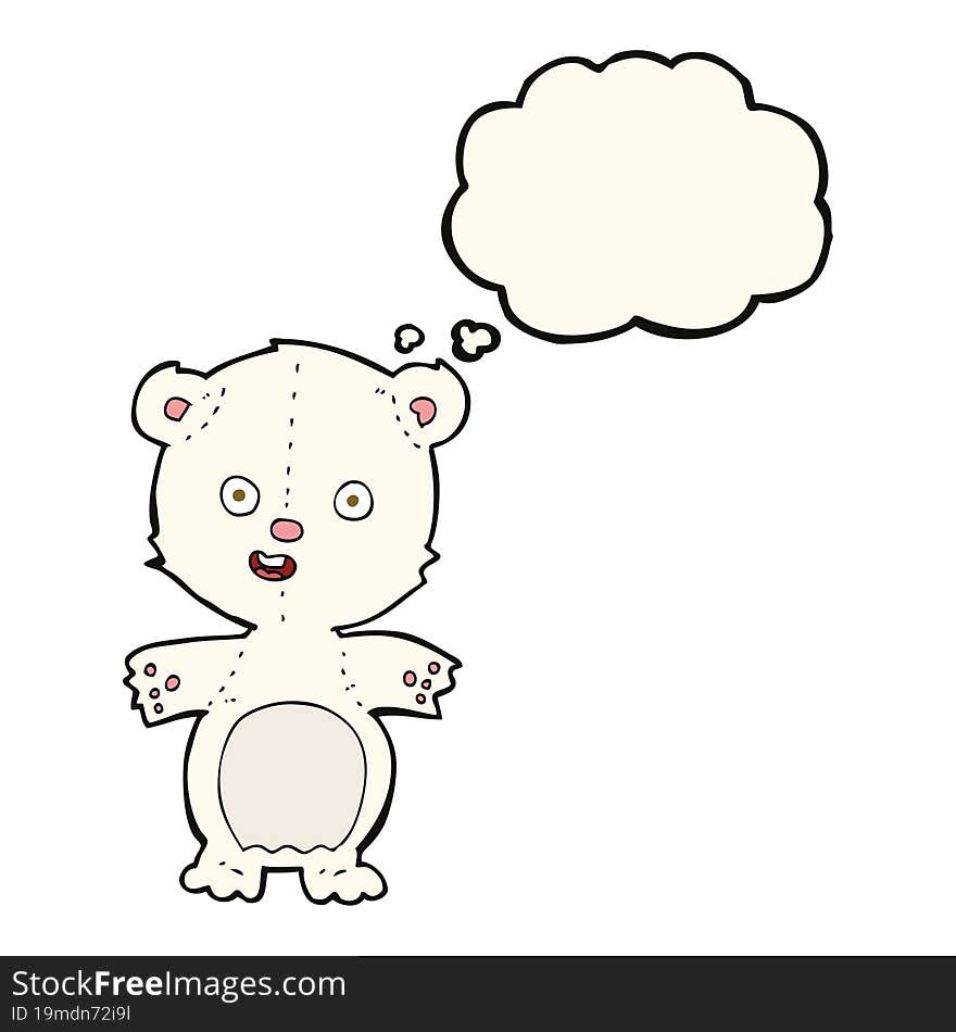 Cute Polar Bear Cartoon With Thought Bubble