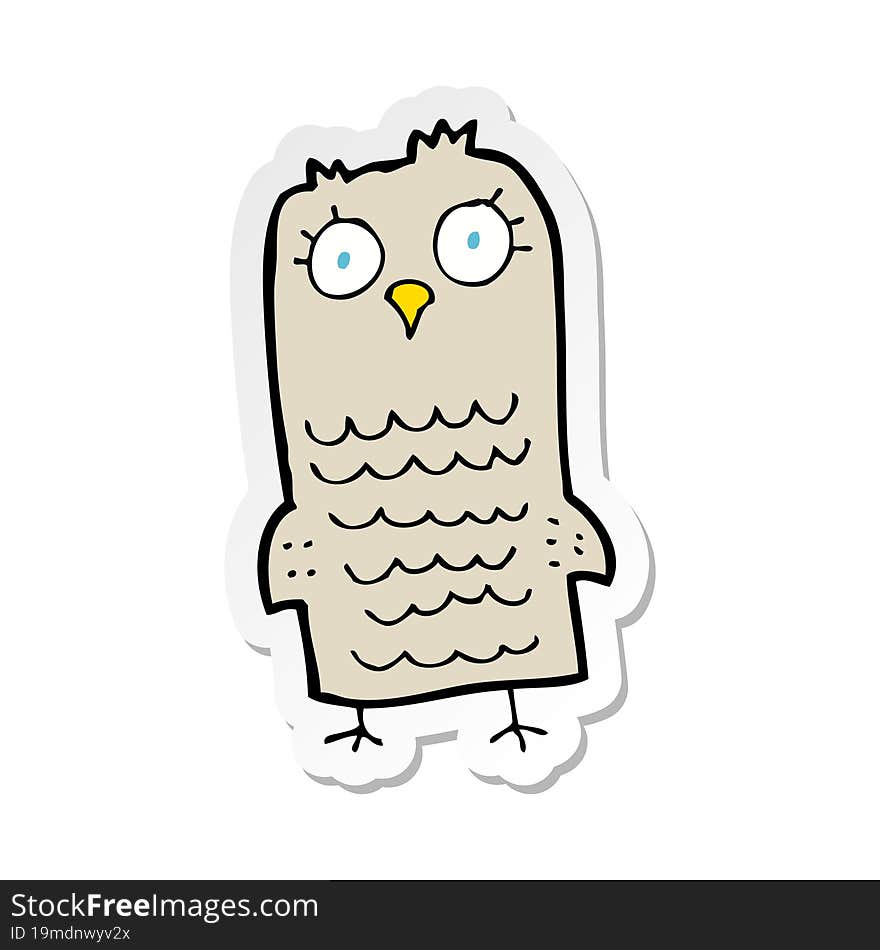 sticker of a cartoon owl