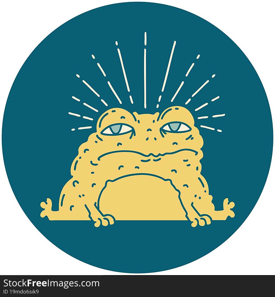 Icon Of Tattoo Style Toad Character