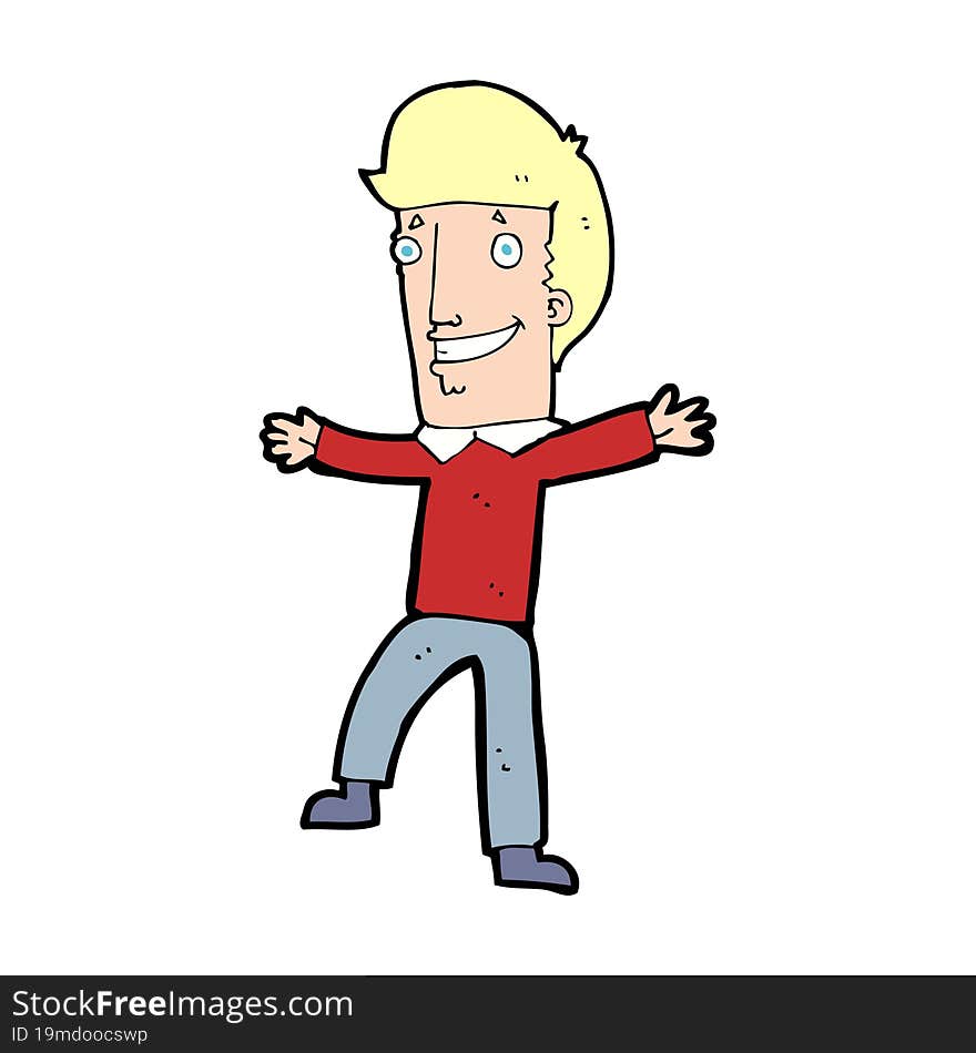 cartoon happy man