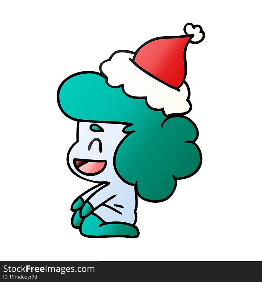 christmas gradient cartoon of kawaii ghost