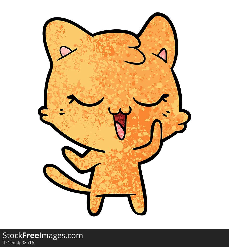 happy cartoon cat. happy cartoon cat