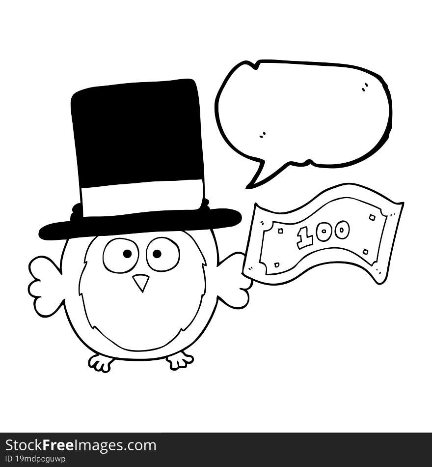 speech bubble cartoon rich owl