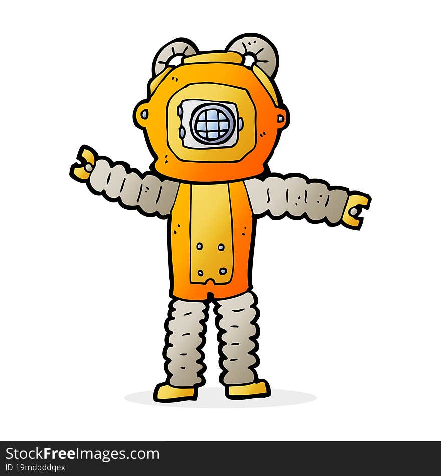 Cartoon Deep Sea Diver