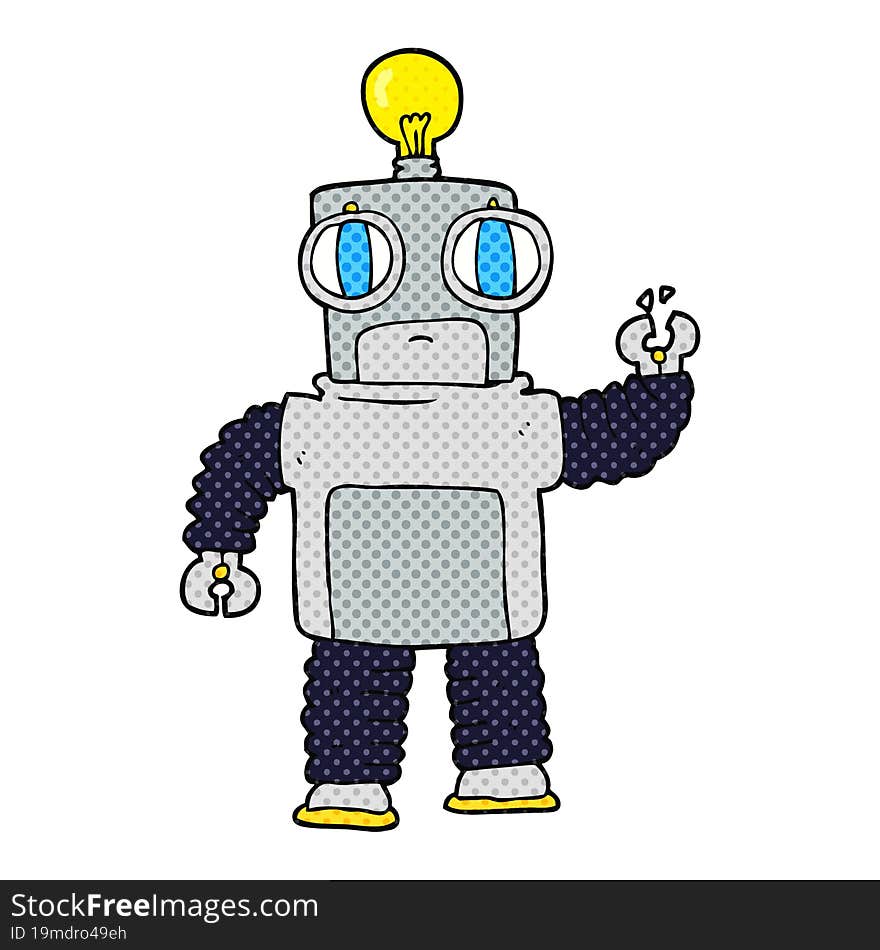 freehand drawn cartoon robot