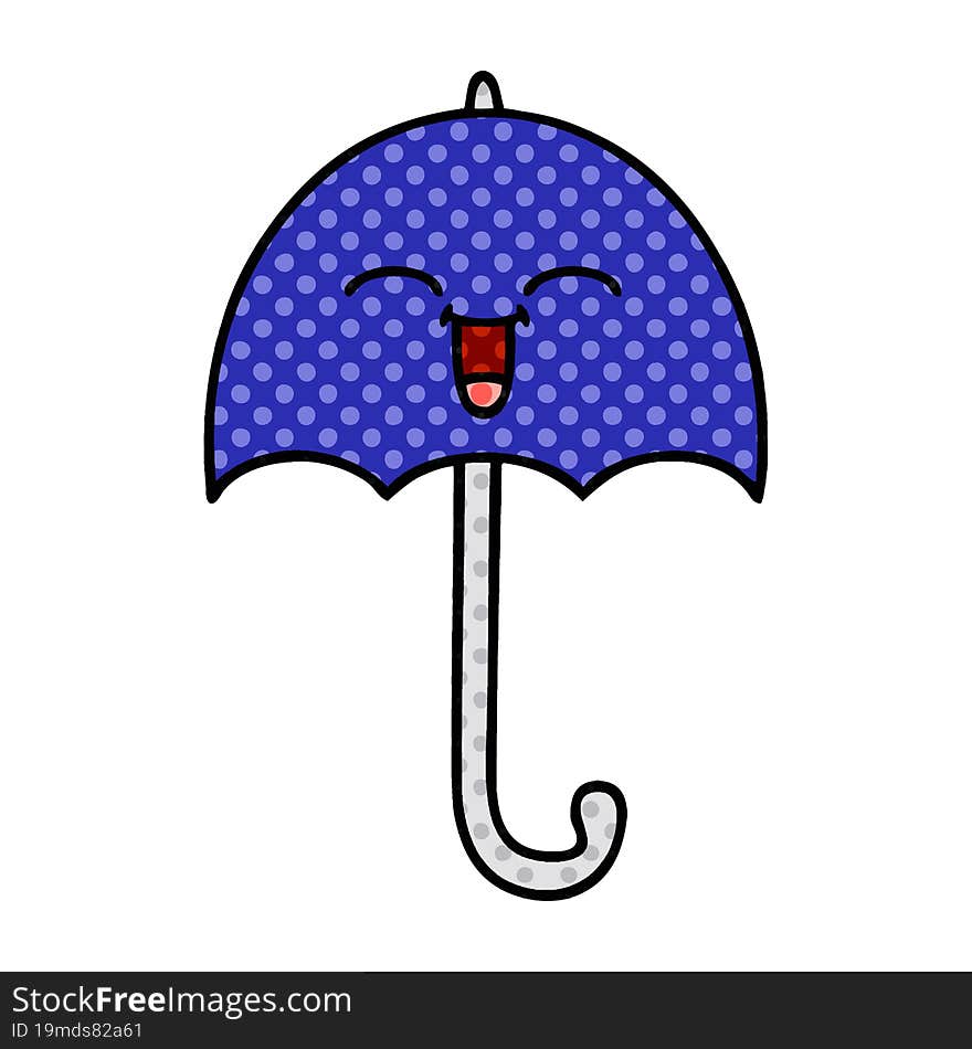 comic book style cartoon umbrella