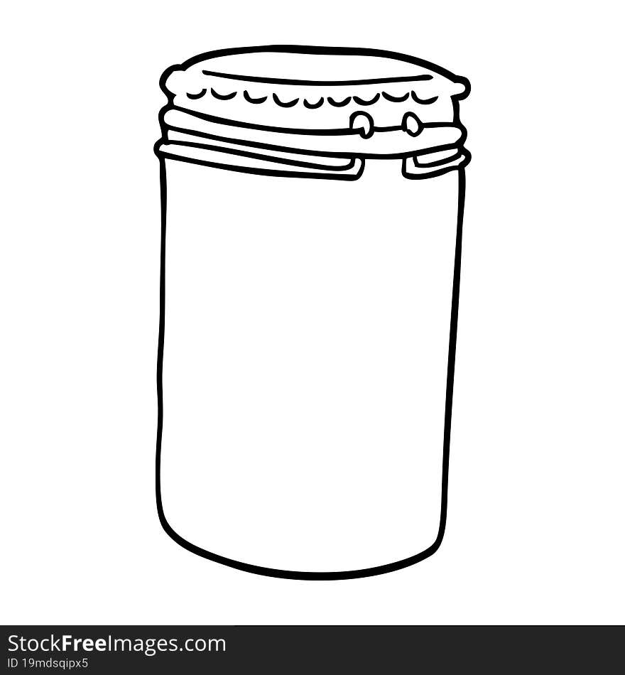 Line Drawing Cartoon Storage Jar