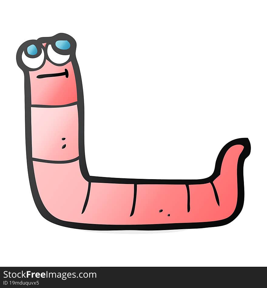 freehand drawn cartoon worm