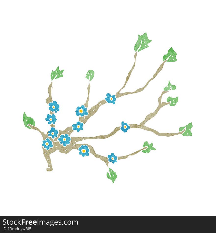 cartoon flowering branch