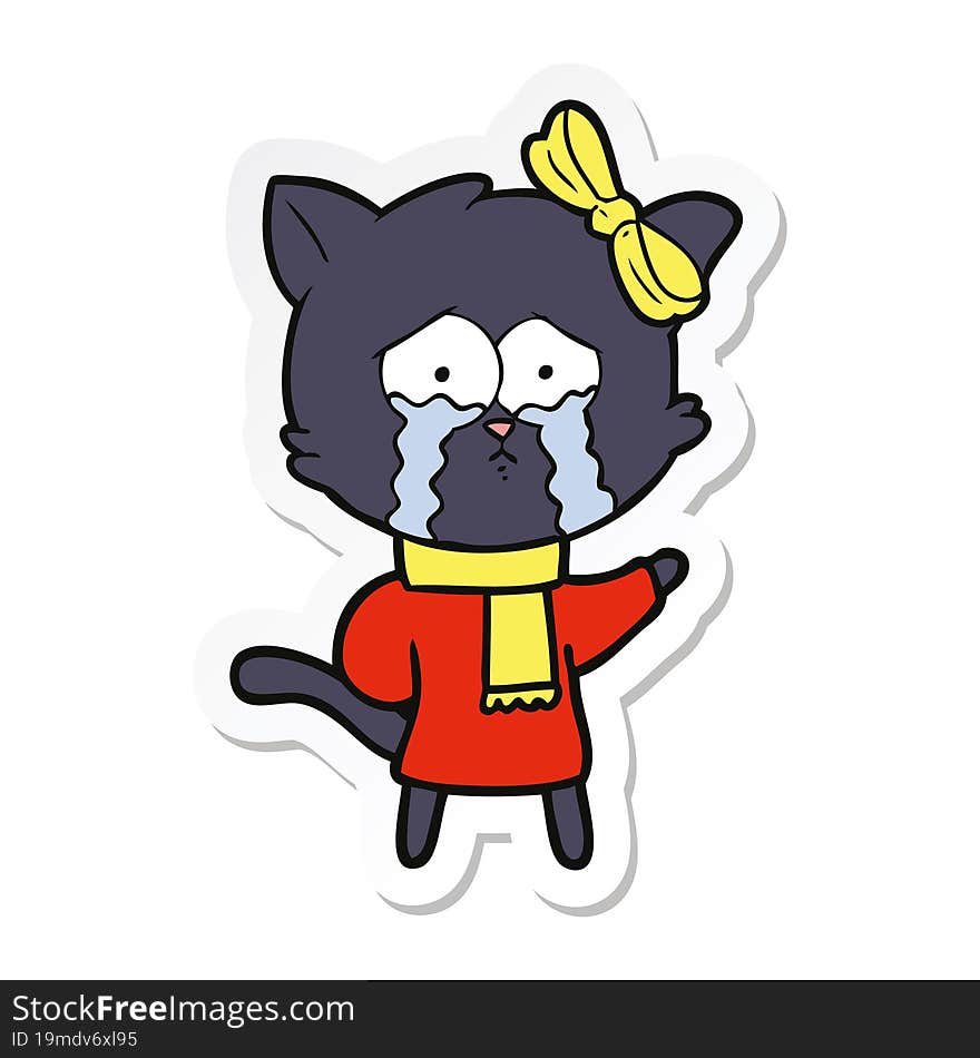 sticker of a cartoon cat