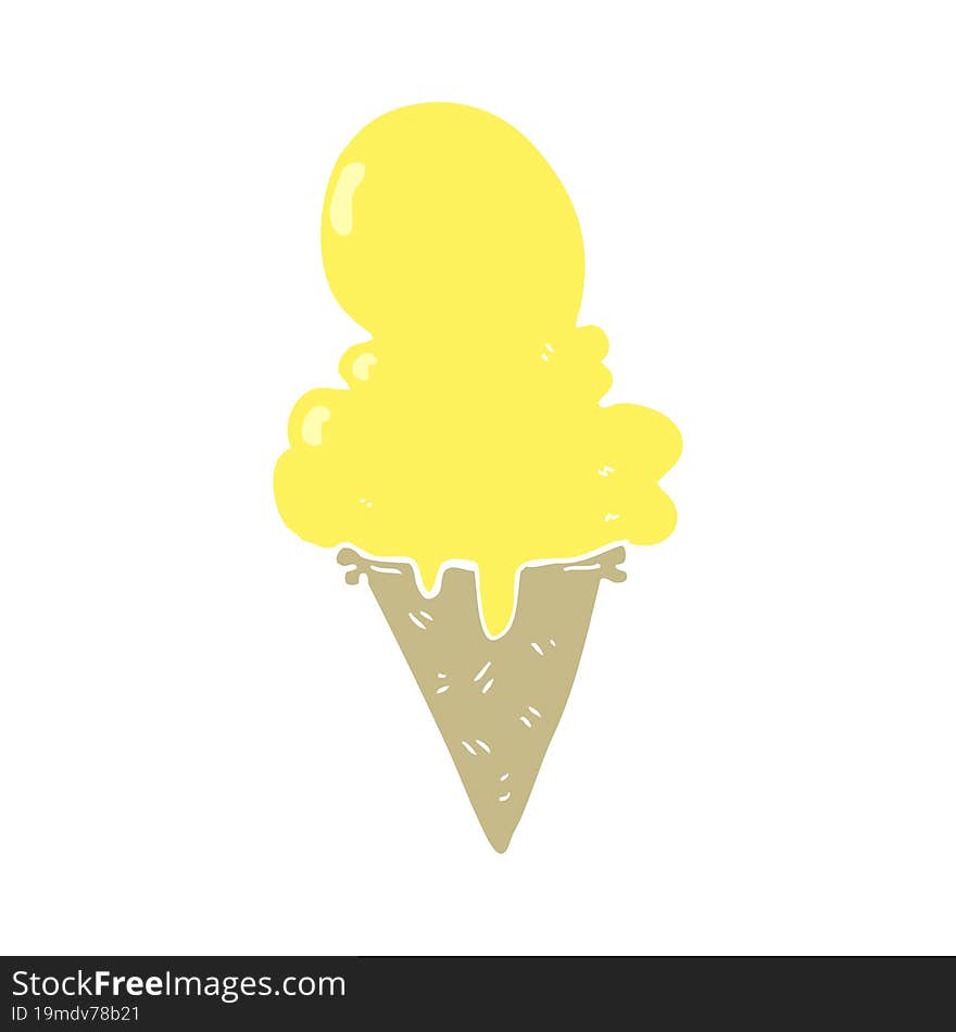 flat color style cartoon ice cream