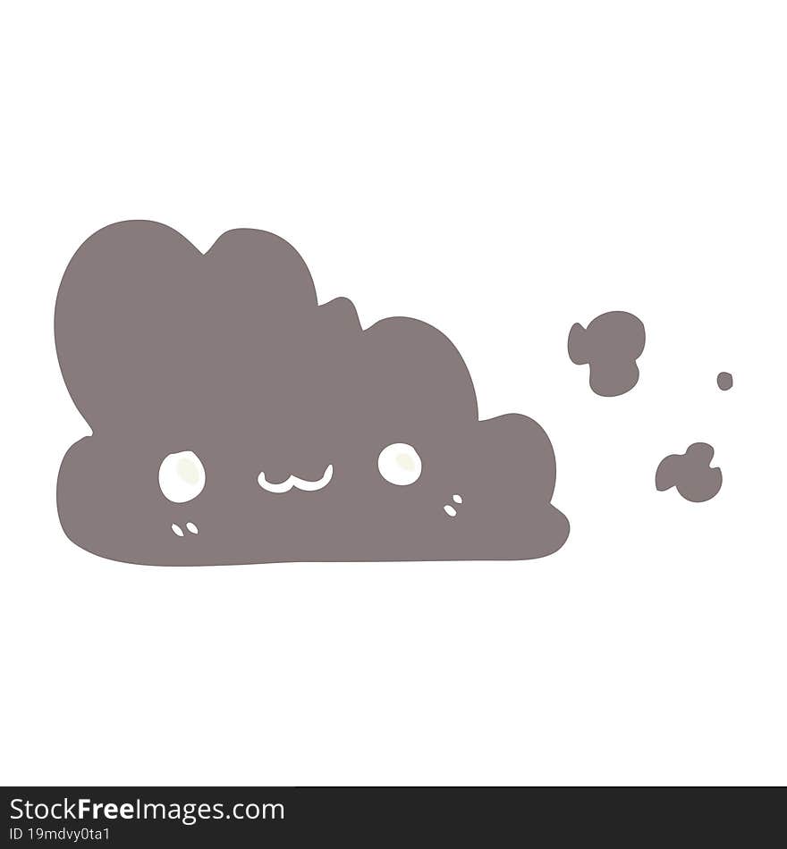 cute flat color style cartoon cloud