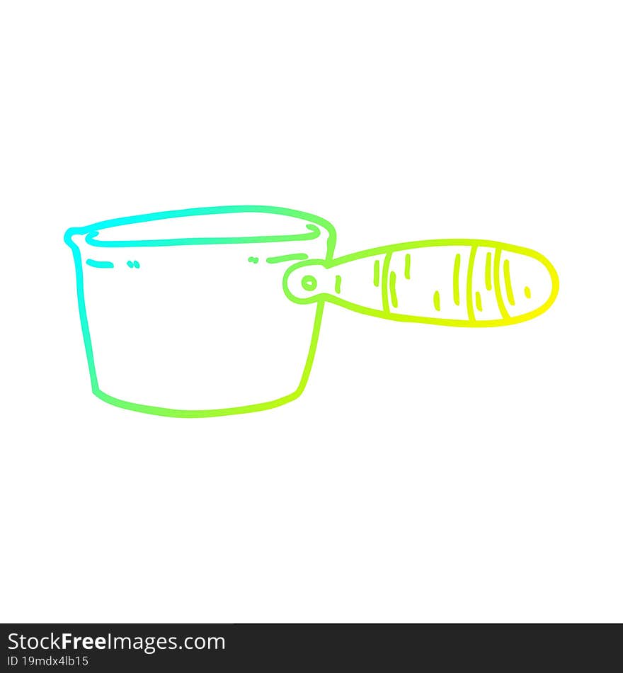 cold gradient line drawing cartoon cooking pan