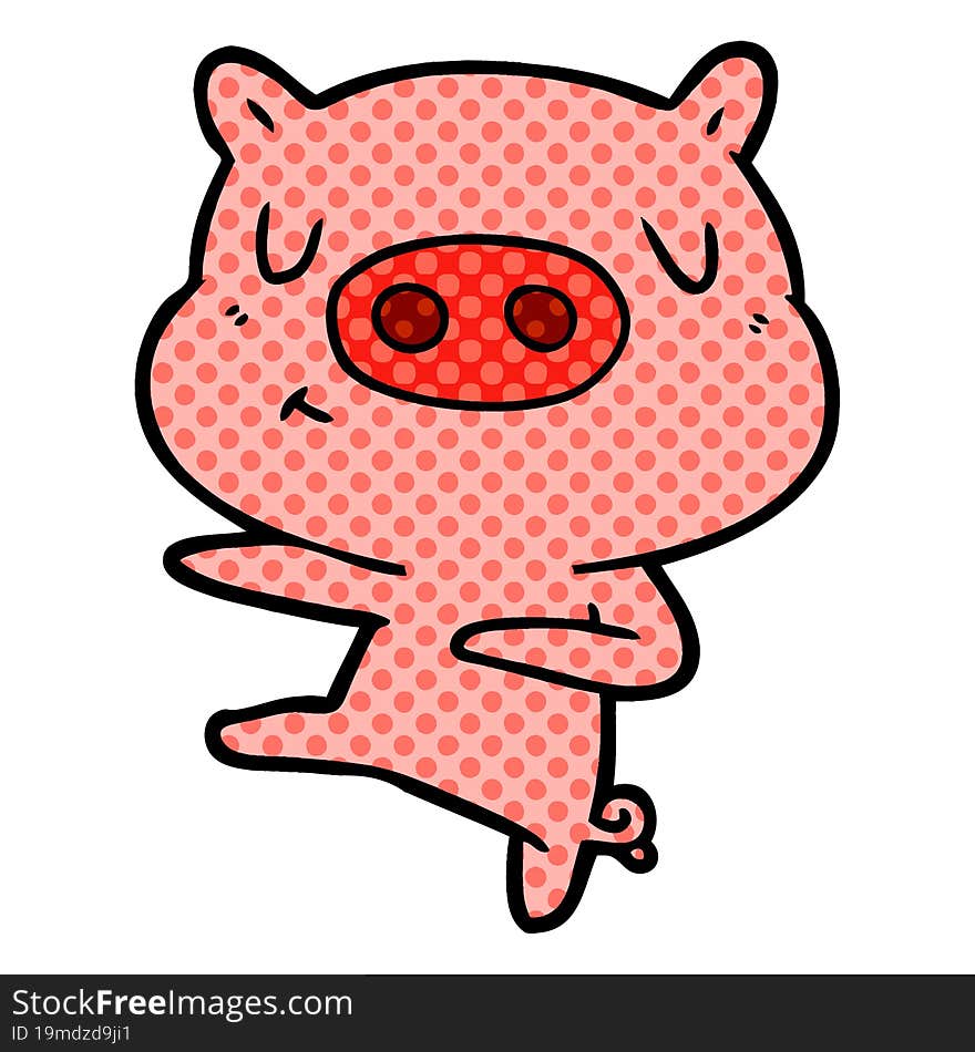 cartoon content pig dancing. cartoon content pig dancing