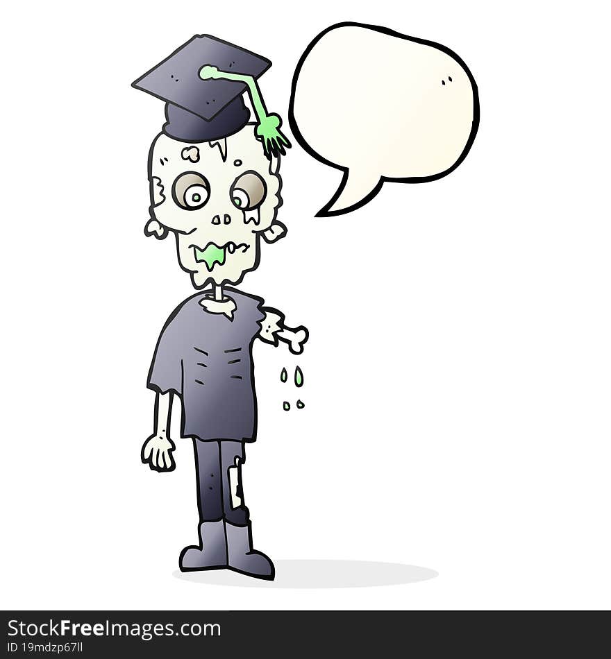 speech bubble cartoon zombie student