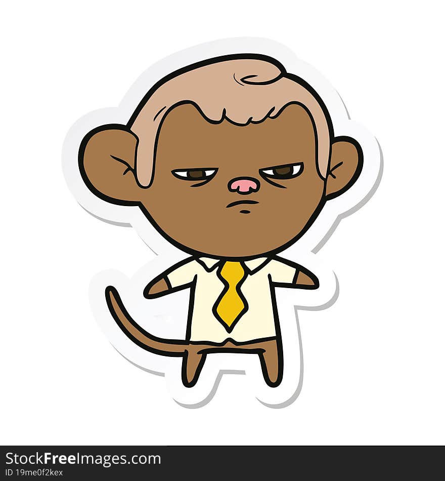 sticker of a cartoon monkey