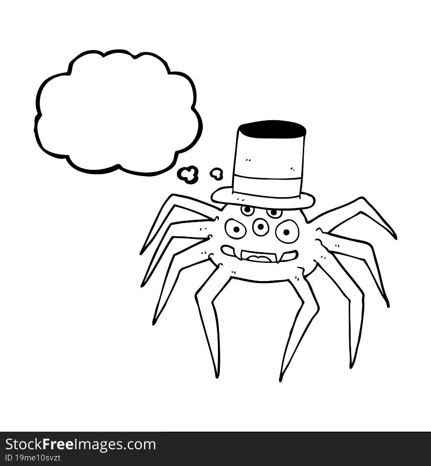 thought bubble cartoon halloween spider