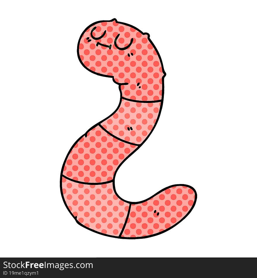 comic book style quirky cartoon worm. comic book style quirky cartoon worm