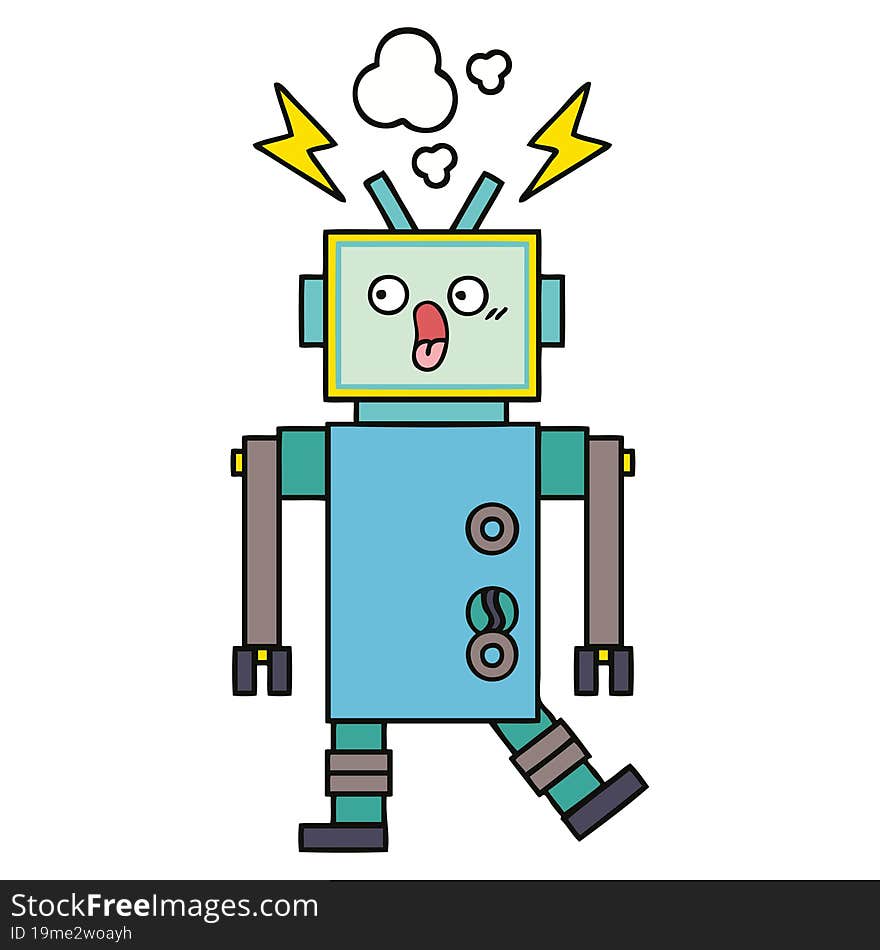 cute cartoon of a robot. cute cartoon of a robot