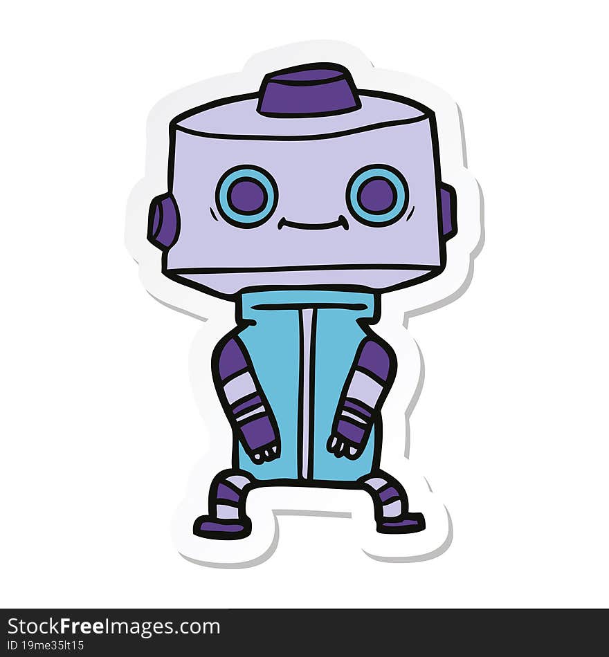 sticker of a cartoon robot