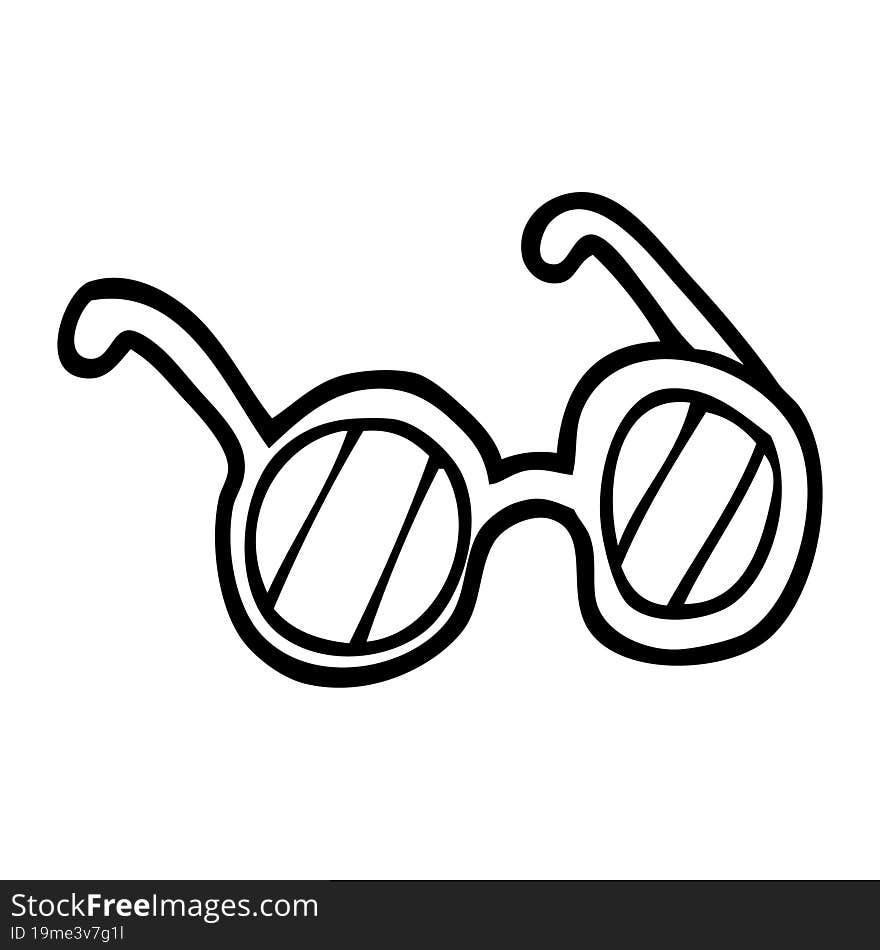 black and white cartoon spectacles