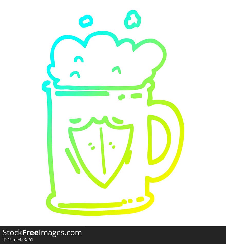 Cold Gradient Line Drawing Cartoon Tankard