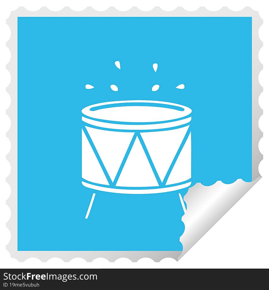 Square Peeling Sticker Cartoon Drum