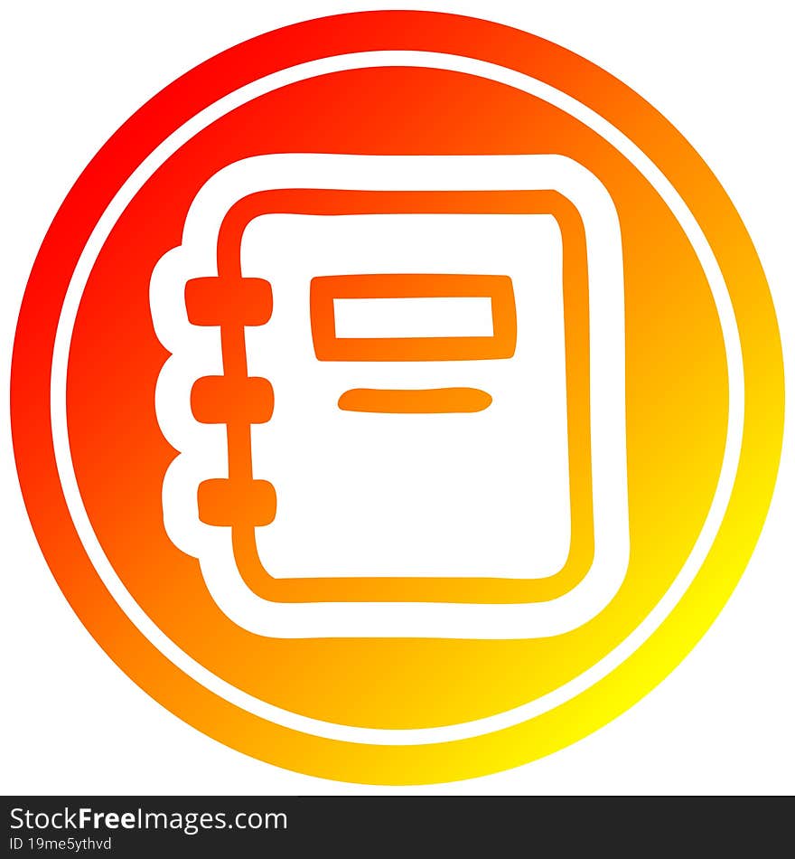 note book circular in hot gradient spectrum