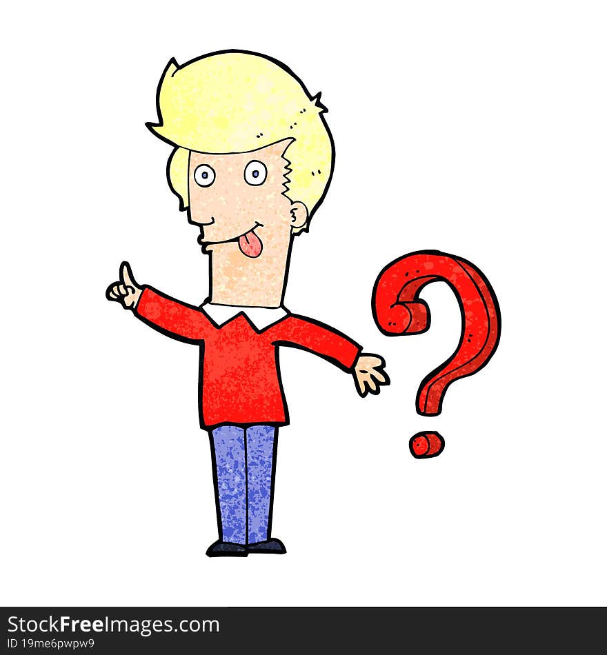 Cartoon Man With Question