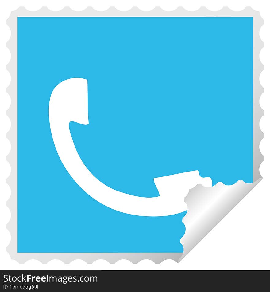 square peeling sticker cartoon telephone receiver