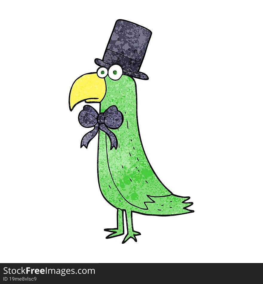 Textured Cartoon Posh Parrot