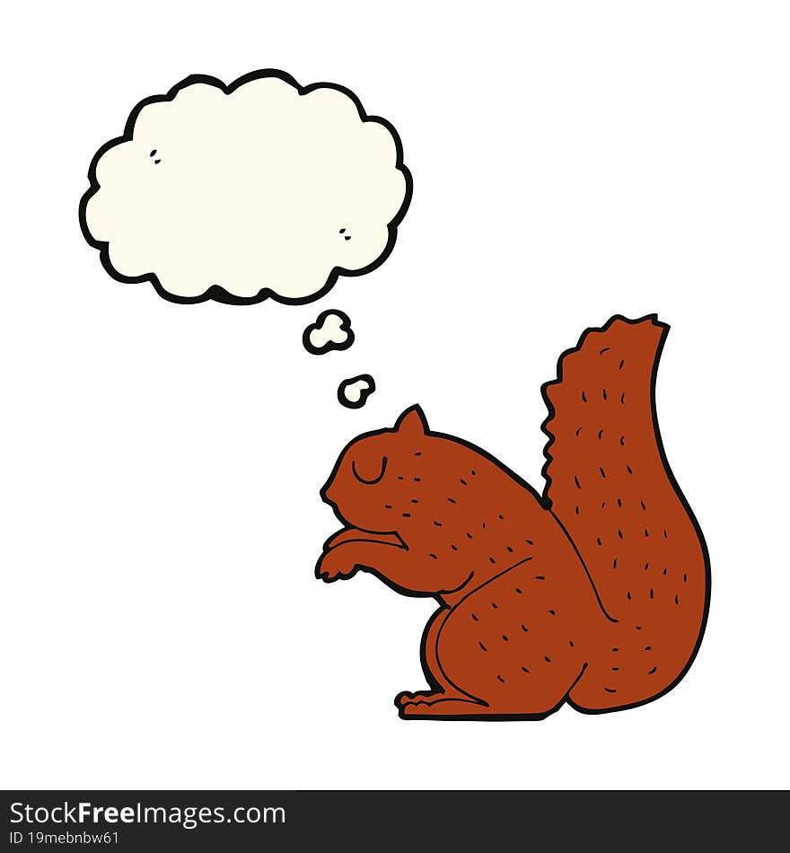 Cartoon Squirrel With Thought Bubble