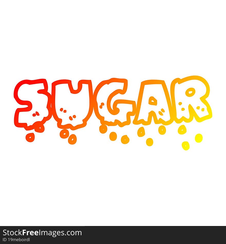 warm gradient line drawing cartoon word sugar