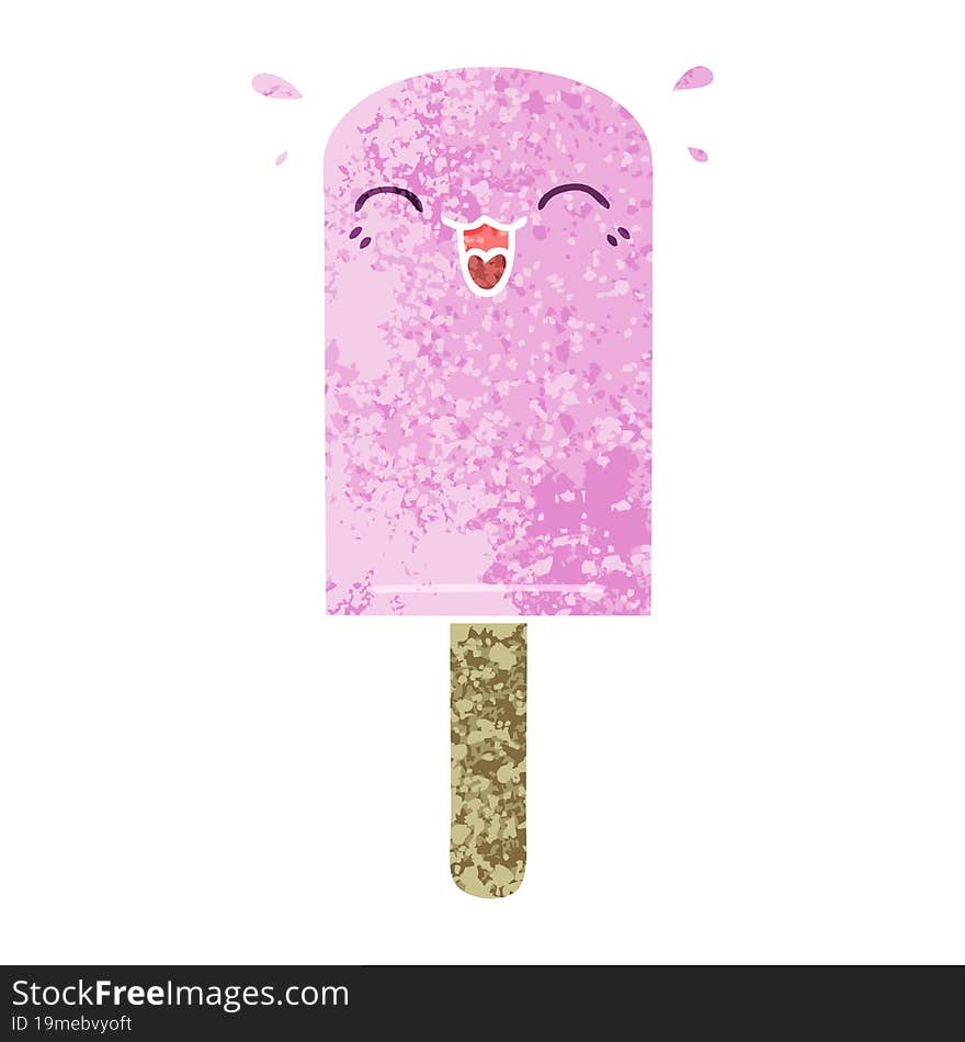 quirky retro illustration style cartoon ice lolly