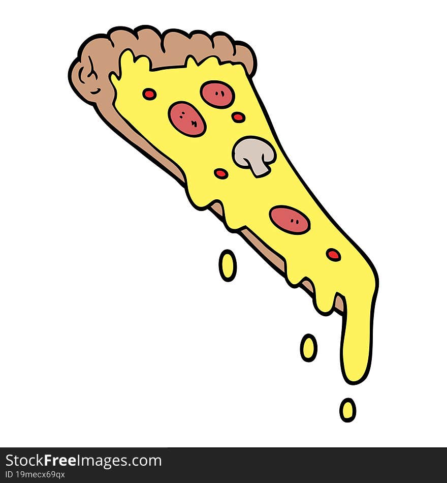 cartoon doodle slice of pizza