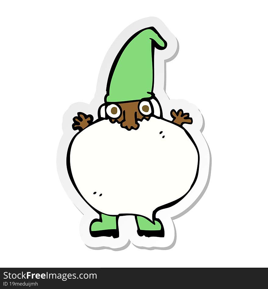 sticker of a cartoon tiny santa